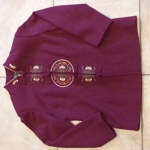 Stunning Asian Embroidered Blazer Jacket Size Medium New